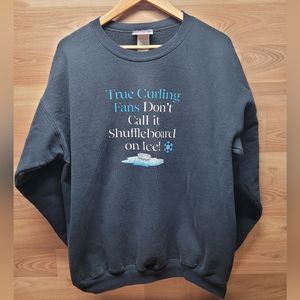 vintage 90s curling crewneck sweatshirt size large